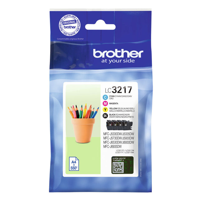 Original Tintenpatrone Brother LC3217VAL Bunt Schwarz/Zyanblau/Magenta/Gelb