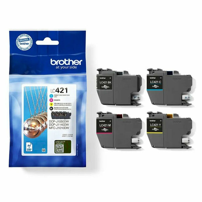 Original Tintenpatrone Brother LC421VAL Bunt Schwarz Schwarz/Zyanblau/Magenta/Gelb (1 Stück)